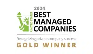 2024 United States Best Managed Companies Gold Winner award logo, recognizing private company success.