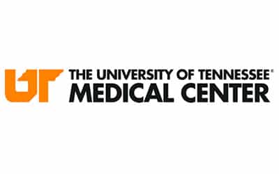 Logo of The University of Tennessee Medical Center with an orange emblem and black text.